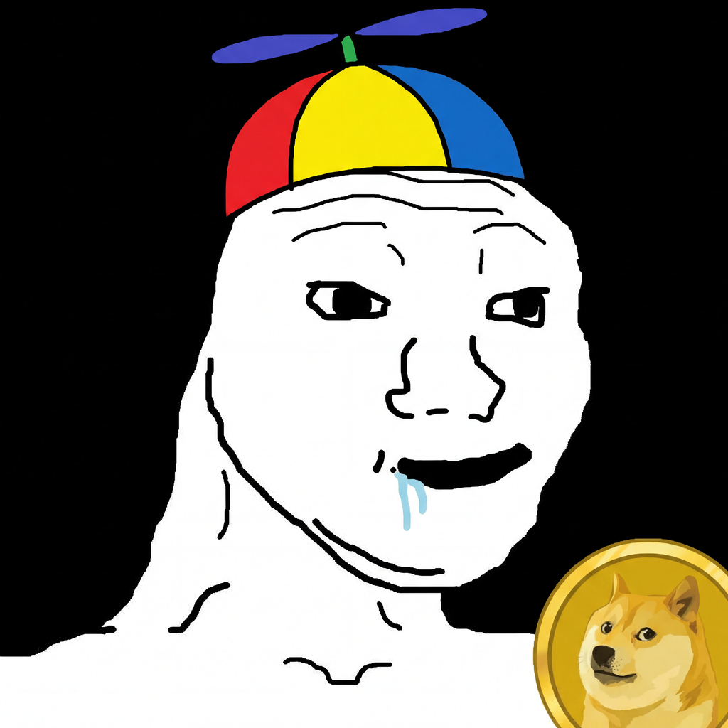 Wojak meme depicting a Bitcoin Tourist - simple brainlet excited about altcoins
