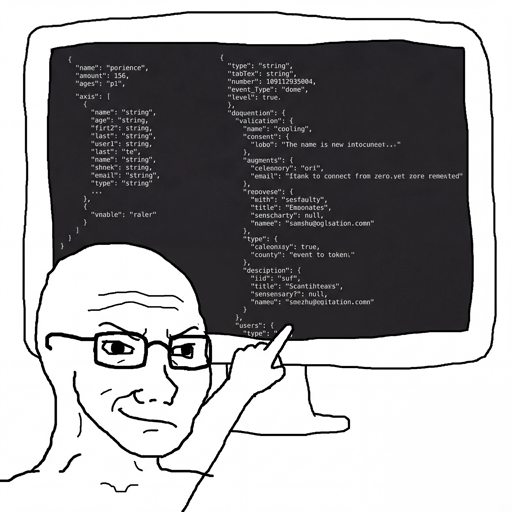 Wojak meme depicting an AI Pragmatist - focused developer pointing at API documentation