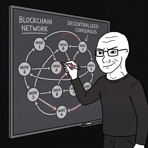 Wojak meme depicting a Bitcoin Student - focused researcher studying blockchain diagrams